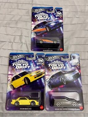 Hot Wheels Silver Series FAST & FURIOUS TOKYO DRIFT Nissan 350Z SILVIA S13 + S15